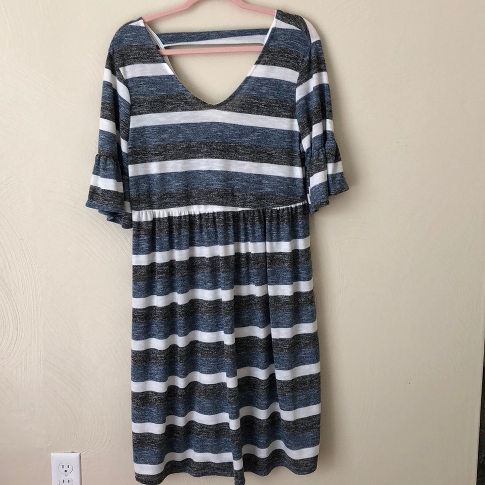Blue striped dress